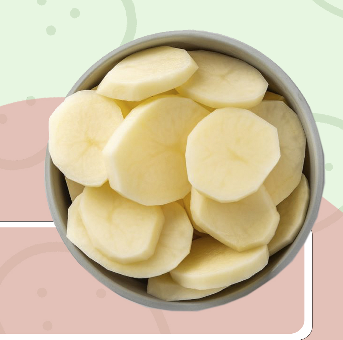 Patata cortada cruda